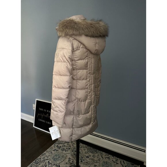 NWT Larry Levine Quilted Puffer Down Coat with Sherpa Lining Sz XS - Picture 8 of 9